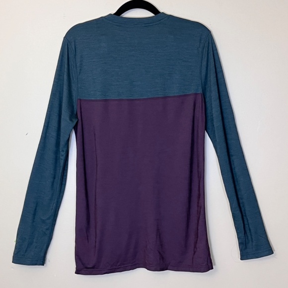 Smartwool Wool Blend Colorblock Long Sleeve Henley Shirt - Men's Size S - Green - Picture 3 of 10